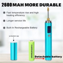 BS45 Portable Soldering Iron 16-20W Adjustable Voltage 320-450℃ USB Charging 2600mAh Battery Quick Heat Up High Temp Resistance COD