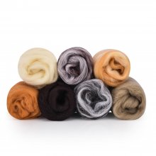 7 Colors Roving Wool Fiber DIY Needle Felt Handcraft Fluffy Soft Woolen Fiber Sewing Crafts Kit COD