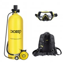 DIDEEP 4L Scuba Diving Tank Upgrade Pressure Gauge Diving Vest Bag Oxygen Cylinder Tank Set Snorkeling Equipment X7000 COD