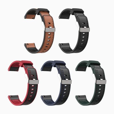 Bakeey 22mm Silicone Leather Watch Band for HUAWEI Honor GS Pro Smart Watch COD