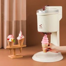 DIY 1L Household Ice Cream Maker Home Children Fruit Cone Automatic Homemade Small Soft Ice Cream Machine COD