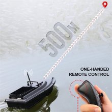 500M RC Fishing Bait Boat 1.5kg Large Capacity Loading Dual Motors 12000mAh Battery Level 7 Windproof with Night Light Outdoor Bait Delivery Boat for River Fishing Lakes Shallow Water