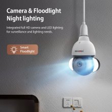 SECTEC Tuya 5MP HD WiFi Light Bulb Camera Full Color Night Vision Motion Tracking PTZ APP Control Two-way Audio Smart Home Security Surveillance Bulb Camera