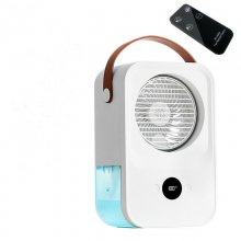 Desktop Cooling Fan Intelligent Voice Remote Control Water Cooling Fan USB Charging Mini Digital Display Air Conditioning Fan COD