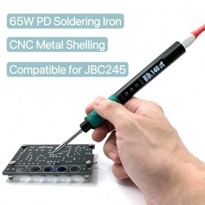 65W L245 Electric Soldering Iron Power Supplying Aluminum Alloy CNC Shell QC PD Type-C Compatible JBC245 COD