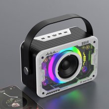 Portable Bluetooth Speaker Home Wireless Karaoke Speaker Outdoor 360 Stereo Subwoofer With LED Flashing Teeth Metal Subwoofer COD
