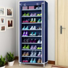 10 Tier DIY Shoe Rack Portable Storage Cabinet Organiser Wardrobe Dustproof COD