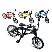 Mini Simulation Alloy Finger Bicycle Retro Double Pole Bicycle Model w/ Spare Tire Diecast Toys With Box Packaging COD