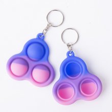 Mini Sensory Fidget Relaxation Stress Relief Anti-Anxiety Autism Hand EDC Gadget for Kids Teen Adult Push Pop Bubble Keychain Push Pop Bubble Keychain Sensory Therapy Toys for Home Classroom Party Fav
