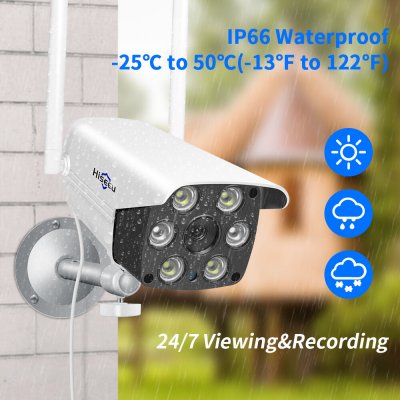Hiseeu 3MP Wifi Video Surveillance CCTV Cameras Outdoor Security IP66 Wifi IP Cameras for Parking Lot Staircase Entrance COD