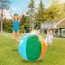 Rainbow Beach Balls Inflatable Water Spray Beach Ball Summer Outdoor Sport Game Kids Sprinkler Toy ball COD
