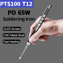 PTS100 T12 PD 5-20V 65W Portable Electric Soldering Iron CNC Metal Body Temperature Adjustable Solder Welding Station COD