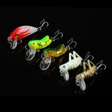 5pcs Topwater Minnow Fishing Lures Simulated Grasshopper Fishing Lure With Hook Mini Cricket Locust Top Water ArtificialBait COD
