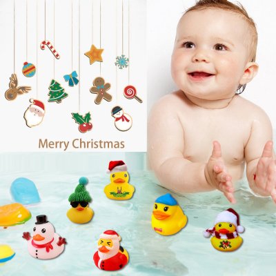 Christmas Advent Calendar Countdown with 24 Rubber Ducks Days Kids Adults Playing Funny Gifts Decoration Toys COD