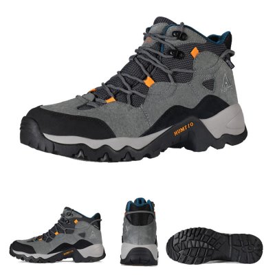 HUNTOO 210365A Men\'s High-top Running Shoes Basketball Sneakers Climbing Walking Jogging Boots COD