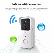 Guudgo 5G 2.4G WiFi Video Doorbell 1080P Tuya Outdoors Wireless Intercom Human Detection Waterproof Wireless Visual Door Bell Camera Smart Home Surveiilance Devices APP Alarm Push