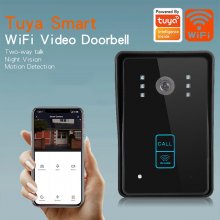 European Standard Tuya Smart WiFi Video Doorbell APP Wireless Remote Phone Call 1080P Camera Motion Detection Night Vision with RFID Unlock Home Safety Doorbell