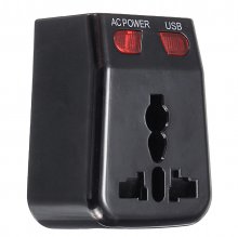 125-250V US/UK/AU/EU Universal World Travel Adapter Plug Dual USB Port w/ Surge Protector COD