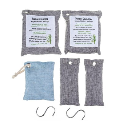 5Pcs Activated Bamboo Charcoal Carbon Air Purifying Bag Deodorizer Refresher with Hook COD