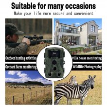 PR1000 Trail Hunting Cameras 36MP 1080P Resolution 2.0 inch Screen IP66 Waterproof 20m PIR Vision Distance for Outdoors Wildlife Photography Hunting Farm Monitoring