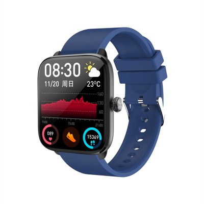 T20 1.96inch HD Screen bluetooth Call Heart Rate Blood Pressure SpO2 Monitor Sleep Monitoring Multi-sport Modes One-button Connection Music Playback IP67 Waterproof Smart Watch with Rotary Encoder