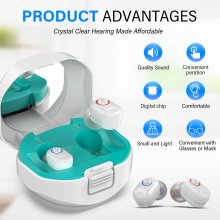 Rechargeable Mini Hearing Aids Sound Amplifiers with Portable Charging Case for the deaf COD