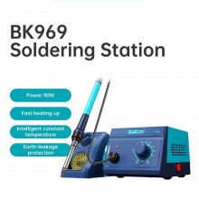 BK969 90W Soldering Iron Station with Ceramic Heating Core Rapid Fast Temperature Recovery Precise Control Safety Earth-Leakage Protection Ergonomic Handle for Efficient Accurate Welding