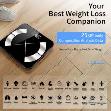 Smart Wireless Body Scale 25 Key Body Data Analyze 3 Units Switch App Composition Monitoring 19 Languages Support 180kg Accurate Weight Scale COD