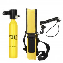 DIDEEP 0.5L Mini Scuba Tank Kit with Storage Bag and Satety Rope Portable Scuba Diving Tank Gear Support 5-10 Minutes Breath Underwater Breathing Devicefor Partner Underwater Entertainment Backup Air