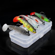 ZANLURE 5pcs Plastic Soft Bait Simulation Fishing Lures 3D Eyes Artificial Bait Swimbaits Kit Fishing Accessories COD