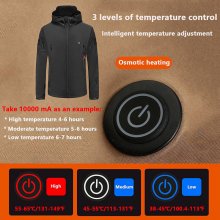 Tengoo HJ-07A Heated Jacket 7 Heating Zones Trible Temperature Control Smart Warm Winter Jacket for Outdoor COD