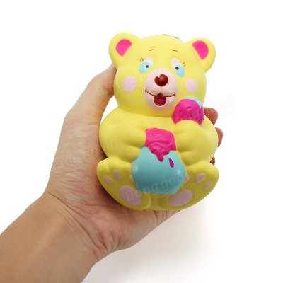 Xinda Squishy Strawberry Bear Holding Honey Pot 12cm Slow Rising With Packaging Collection Gift Toy COD