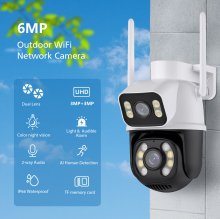 3MP+3MP WiFi IP Camera 4K 6MP Wireless Security Surveillance Cameras NETIP Onvif Human Detection Home Outdoor CCTV IP Camera Dual Lens Auto Tracking COD