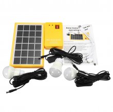 Solar Power Panel Generator Kit 5V USB Charger Home System with 3 LED Bulbs Light COD