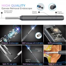 Wireless Smart Visual Ear Cleaner Otoscope NP20 Ear Wax Removal Tool with Camera Ear Endoscope 1080P Kit for IOS/Android COD