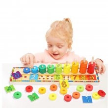 TopBright-6540 Blocks Montessori Classic Math Rainbow Donuts Box Educational Toys for Kids COD