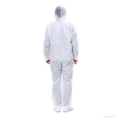 Disposable White Coveralls Dust Spray Suit Non-woven Clothing COD