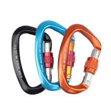 25KN Max Load Outdoor D Shape Carabiner Aviation Aluminum Safety Buckle Camping Climbing Security Swing Buckle COD
