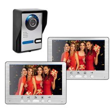 7inch Video Doorbell Camera with Monitor Hands-free Intercom IR Night Vision IP55 Waterproof Built-in 16 Chord Sounds Video Door Entry Security System CO