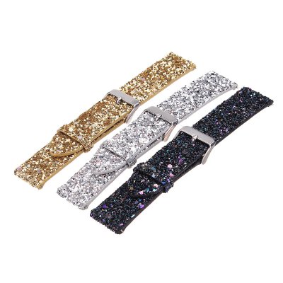Replacement Bling Glitter Leather Wrist Strap Watch Band For Fitbit Versa COD