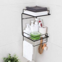Bathroom Shelf Perforation-Free Wall-Mounted Kitchen Shelf Toilet Shelf Wall Corner Shelf Rack COD