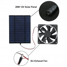 20W 12V Solar Panel Solar Fan Framed Solar Panel Module DIY Portable Charging COD