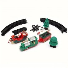 22pcs Train Toy Electric Christmas Theme Dreamy Music Track Set Children Environmental Protection Trains Toys Gifts COD
