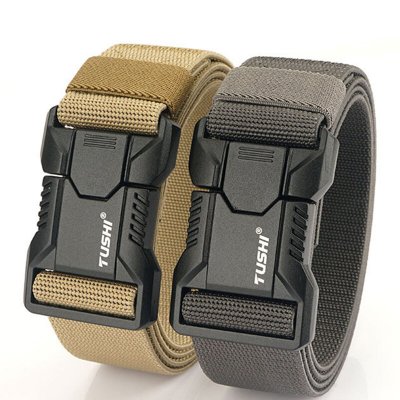 TUSHI 125cm Tactical Nylon Belt Adjustable Quick Release Wear-resistant Lightweight Waist Belt Aluminum Alloy Buckle Canvas Belt Casual Sports Belts for Outdoor Men Women