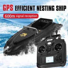 600m Signal Reception Smart Electric RC Fishing Boats 12000mAh Battery GPS Intelligent System 16 Memory Fixed Points Auto Return LCD Power Display Light Control Outdoor Bait Delivery Boat Fishing Boat