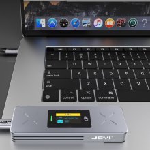 JEYI i9X Smart Display M.2 Dual Protocol SSD Enclosure USB 3.2 Gen 2 10Gbps M.2 NVMe SATA SSD Case Support M-Key B +M Key UASP Trim COD