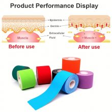 3.8mm*5cm Elastic Kinesiology Tape Breathable Pain Relief Sports Bandage Care First Aid Tape Muscle Injury Sports Tape for Outdoor Gym COD